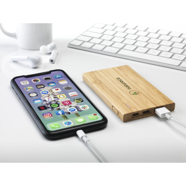 Logotrade dāvanas foto: Bamboo 4000 Powerbank ārējais lādētājs